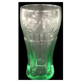 Coca-Cola Embossed Green Glass Tumbler