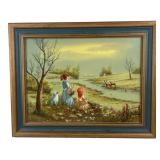 C. Carson Framed Landscape Painting