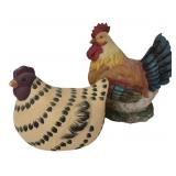 Family Dollar Ceramic Rooster & Hen Figurines