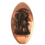 Gastone Copper Relief Elephant Plaque