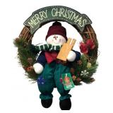 Holiday Traditions Snowman Christmas Wreath 12"
