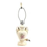 Ceramic Swan Handle Floral Table Lamp
