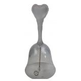 French Frosted Heart Handle Glass Bell