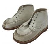 Sears White Leather Baby Shoes 5"