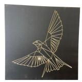Geometric Bird String Art on Canvas