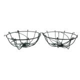 Pair Green Wire Hanging Baskets 16.5 Dia