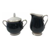 Noritake Ivory and Ebony Sugar & Creamer Set