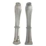 Pair of Clear Ribbed Glass Finials