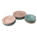 24pc Embossed Fruit Ceramic Dinnerware Set