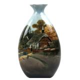 Ceramic Cottage Landscape Vase