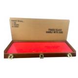 S & D Cherry Wood Glass Top Display Case 24x9"