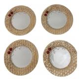 Oneida Kitchen Waffle Cone 8 in Plates Set of 4