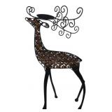 Beaded Metal Reindeer Candle Holder