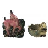 Ceramic Fawn & Chick Succulent Planters