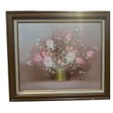 Rossy Floral Still Life Oil on Canvas