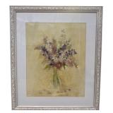 Framed Floral Still Life Print Signed Blum