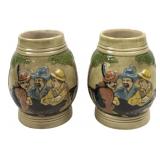 Percy Pair of Ceramic Tavern Scene Mugs 1976
