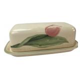 Pfaltzgraff Floral Ceramic Covered Butter Dish