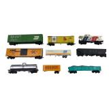 Lot of 9 HO Scale Model Train Cars & Trailers