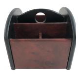 Faux Burl Wood Rotating Desk Caddy
