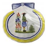 HB Henriot Quimper Faience Shell Dish