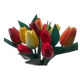 12 Wooden Hand Painted Roses