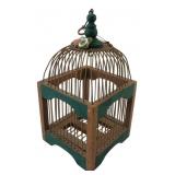 Decorative Wood & Wire Birdcage 10" H