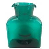 Blenko Green Glass Double Spout Water Jug