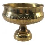 Ribbed Footed Brass Planter Bowl
