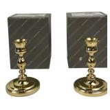 Pr. Baldwin Brass Round Base Candlesticks 5"H