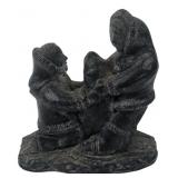 A Wolf Original Canadian Inuit & Seal Sculpture