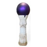 Decorative Composite Pedestal With Gazing Ball