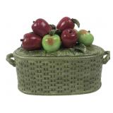 Ceramic Apple Basket Covered Dish