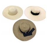Set of Three Woven Wide Brim Sun Hats