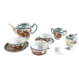 Miniature Hand-Painted Lusterware Tea Set