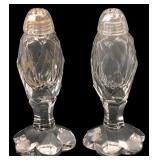 Pair of Clear Glass Salt & Pepper Shakers