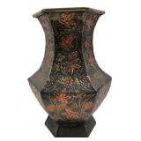 Indian Mixed Metal Hexagonal Floral Vase