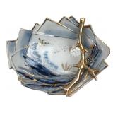 German Porcelain Branch Handle Dish