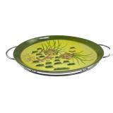 Hand-Painted Ceramic Fish Platter & Stand