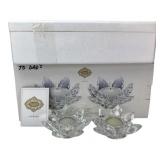 Shannon Crystal Godinger Lotus Candle Holders