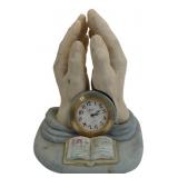 Nikko Quartz Praying Hands Clock Figurine