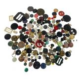 Large Mixed Lot of Vintage Buttons & Buckles