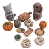 Miniature Thanksgiving Animal Feast Ceramic Set