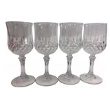Set of 4 Pressed Glass Diamond Pattern cordials