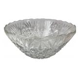Clear Pressed Glass Geometric Pattern Bowl