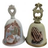 Pair of Religious Motif Ceramic Bells