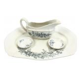 Johnson Bros Blue Floral Gravy & Platter Set