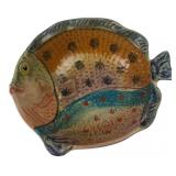 Italian Hand-Painted Ceramic Fish Bowl 7 in