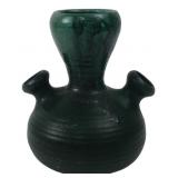 Signed Studio Pottery Green Weed Pot Vase
