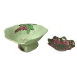 Carlton Ware Footed Leaf Bowl & Floral Dish